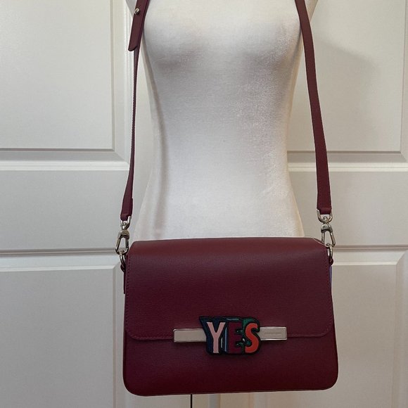 Burgundy Game On Leather Crossbody Bag from Longchamp - Picture 2 of 7